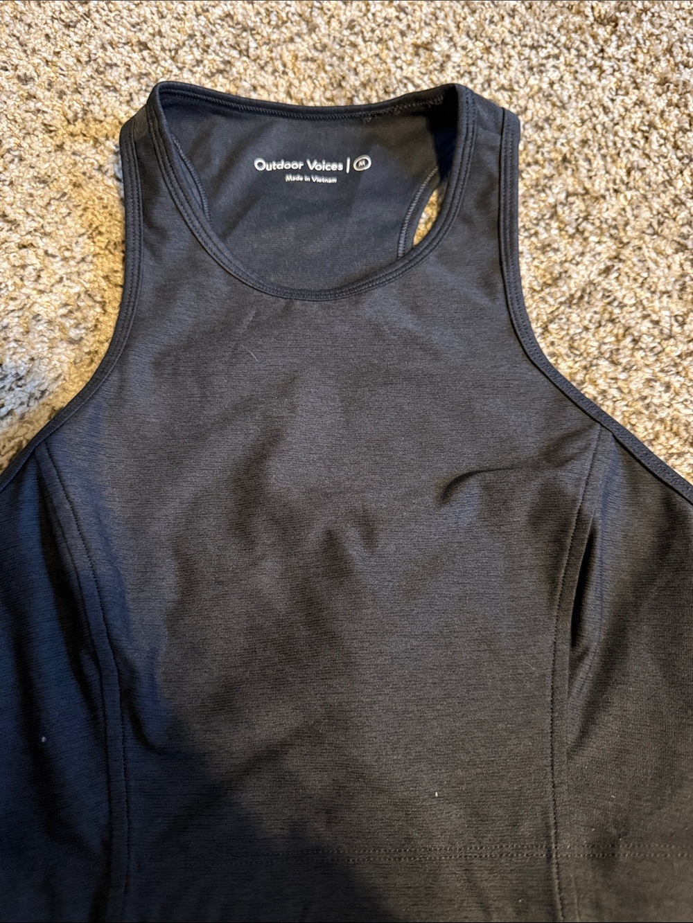 Outdoor Voices Black Racerback Performance Tank